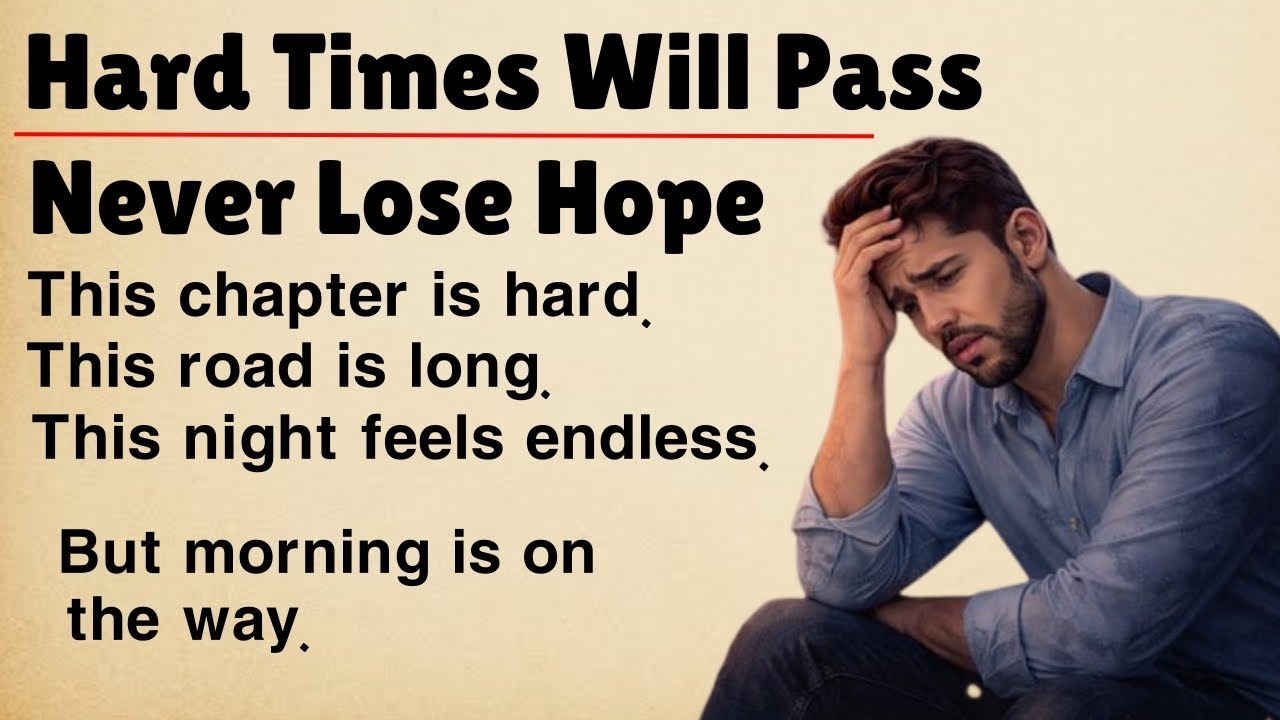 Hard Times Will Pass 🔥 | Never Lose Hope | English Motivation | Graded Reader