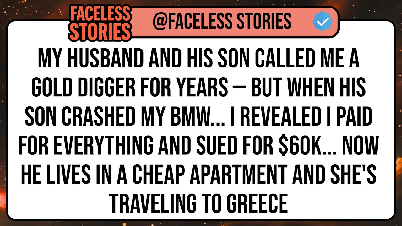 My Husband And His Son Called Me A GOLD DIGGER For Years — But When His Son CRASHED My BMW. I ...