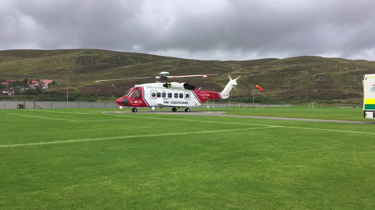 Coastguard Rescue S92 helicopter medevac