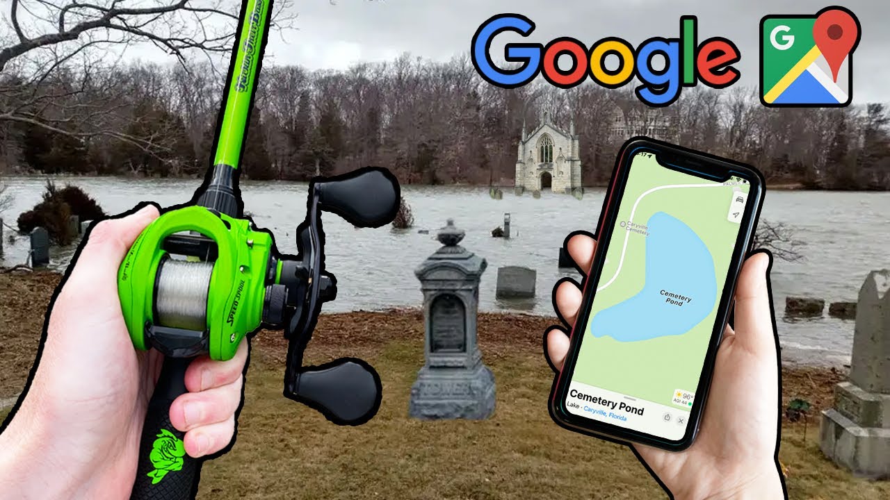 Рыболовное соревнование Google Maps (ручей, пруд, озеро)