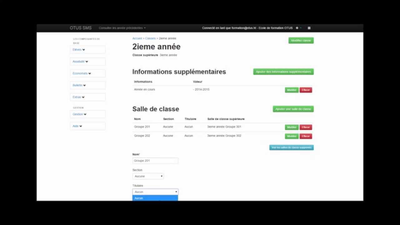 5 - Création et ajout des titulaires de salle de classe