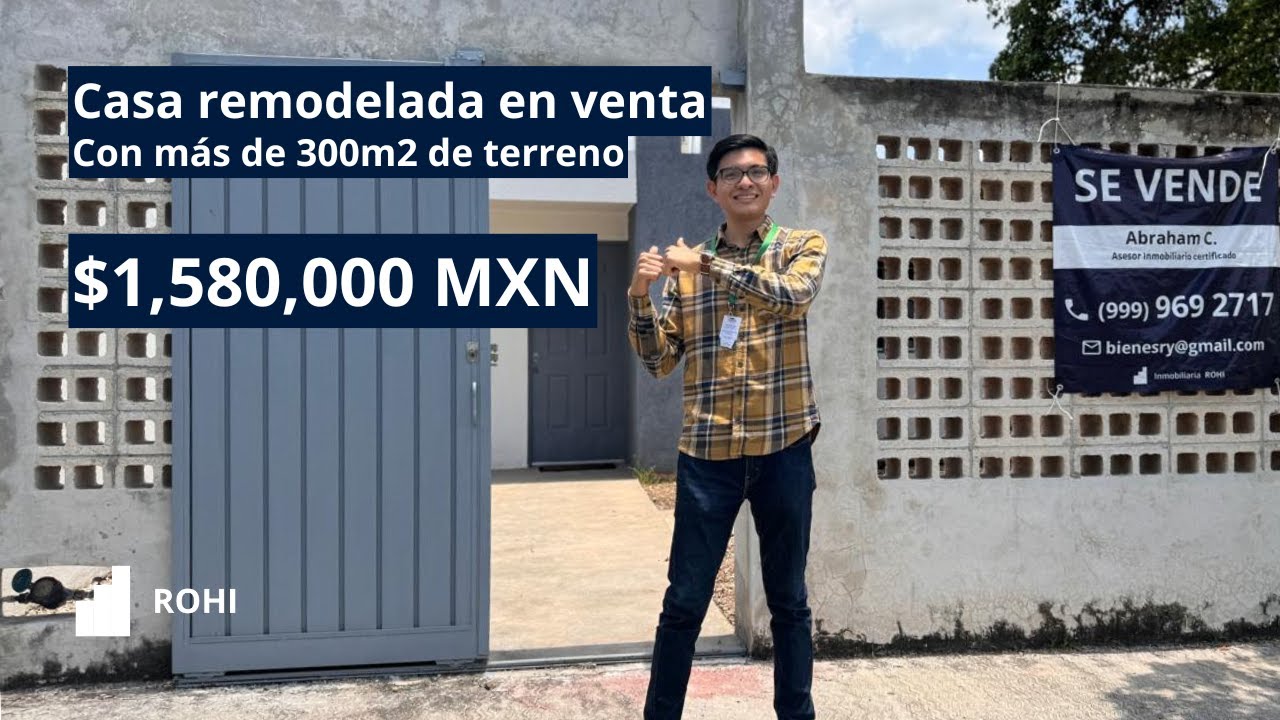 VENDIDA 😲Casa RENOVADA con un ENVIDIABLE TERRENO, en M&eacute;rida, Yucat&aacute;n.