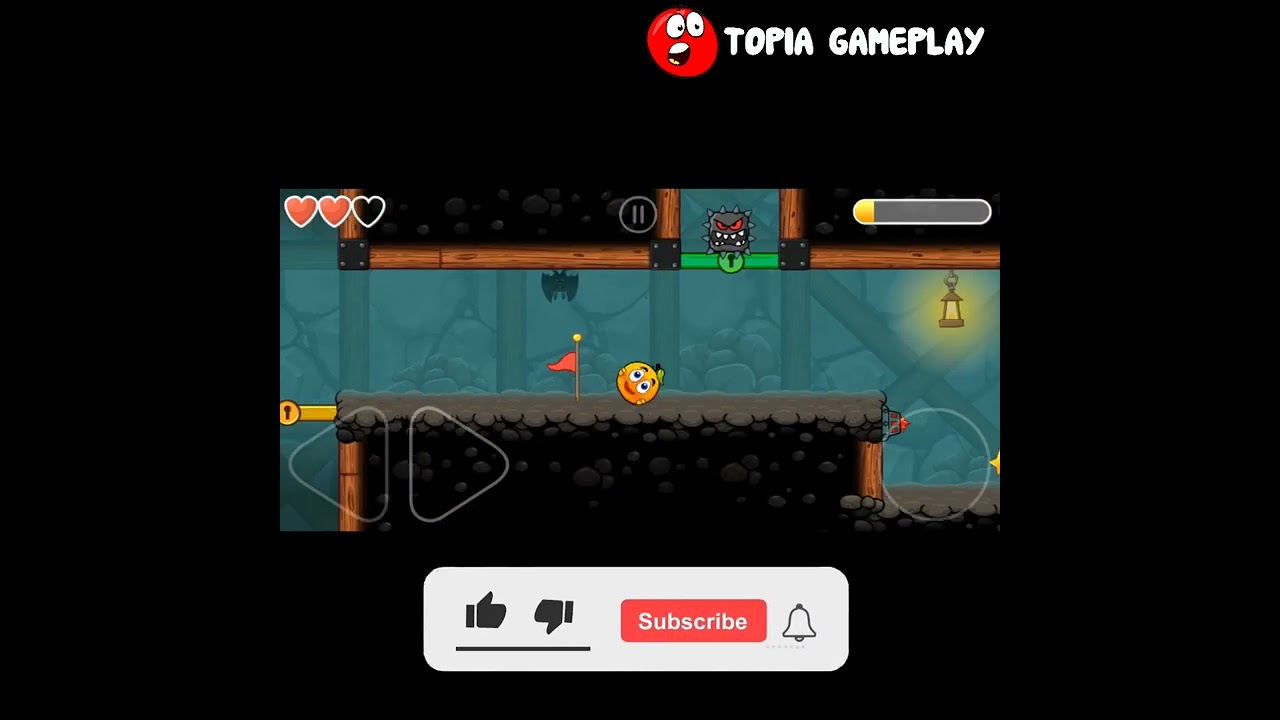 Red Ball 4 Level 74 orange ball speed run with slow motion gameplay. #shorts