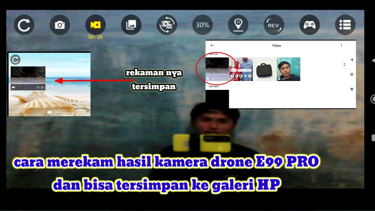CARA MEREKAM HASIL KAMERA DRONE E99 PRO DAN MENYIMPAN KE GALERI | arrie CHANNEL