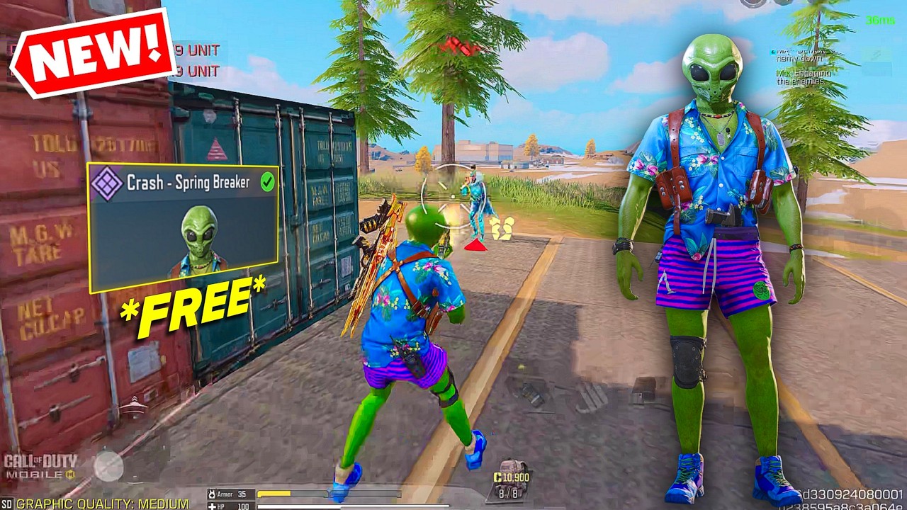 *NEW* FREE CRASH - SPRING BREAKER SKIN 👽 IN COD MOBILE
