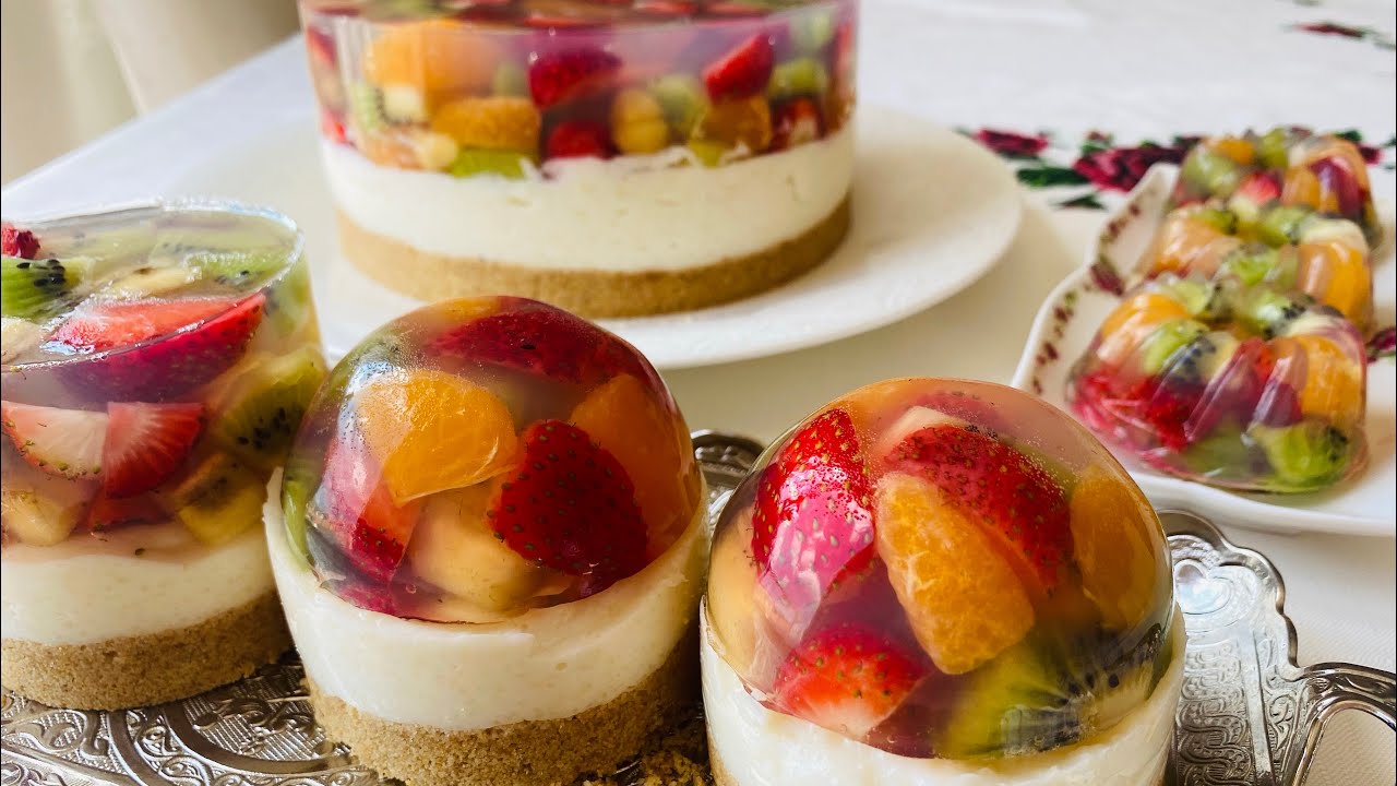 Meyveli Jöleli Tatlı😍FIRINA GEREK YOK❌ Cheesecake ile Uğraşma!