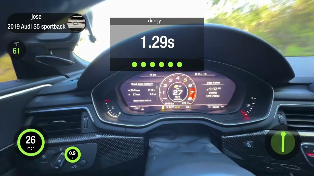 2019 Audi S5 Sportback draggy stock and 034 Motorsport stage 1 ecu stage 2 tcu on 93