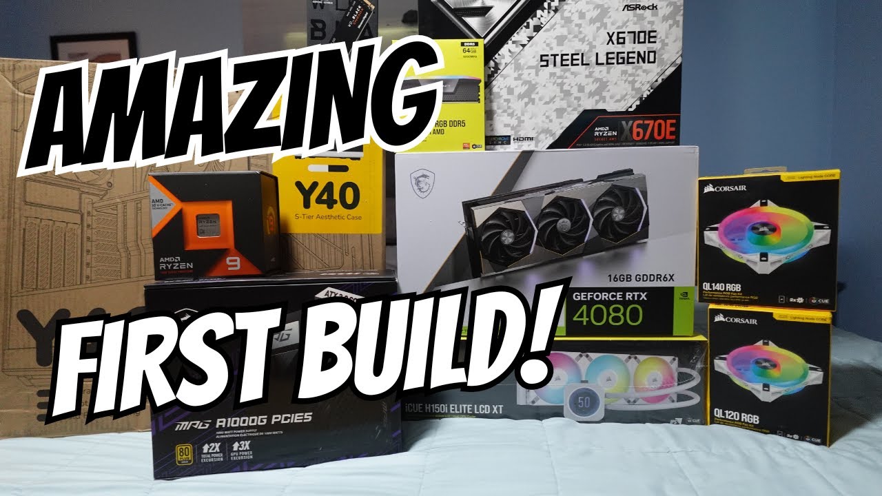 My First 🙌Gaming PC Build 🔥 RYZEN 9 7950X3D RTX4080🔥 in HYTE Y40 Black\White