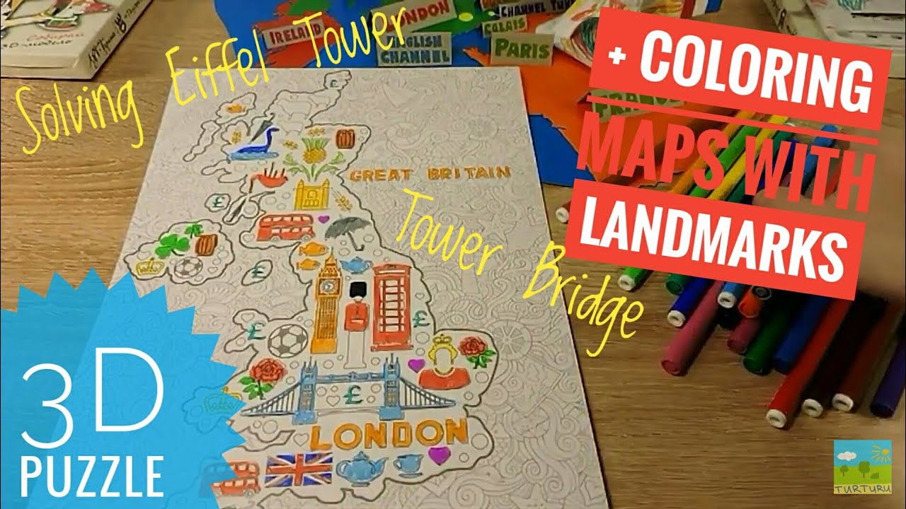 Solving 3D puzzle Tower Bridge London Eiffel Tower Paris Art-theraphy Geography of Europe
