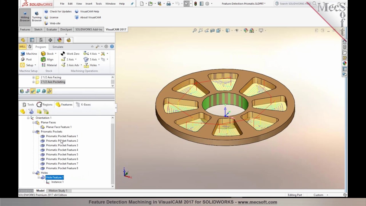 Feature Detection Machining in VisualCAM 2017 for SOLIDWORKS