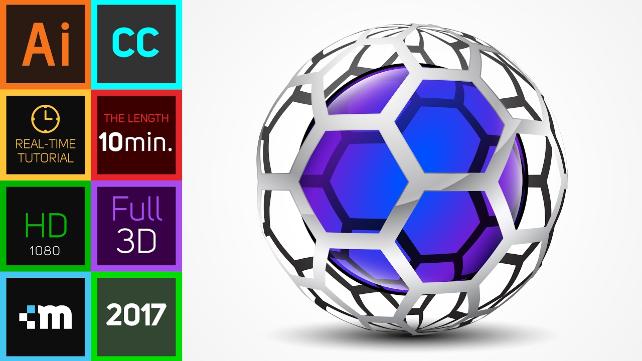3D Logo Design | Adobe Illustrator CC | HD | Honeycomb (2017)