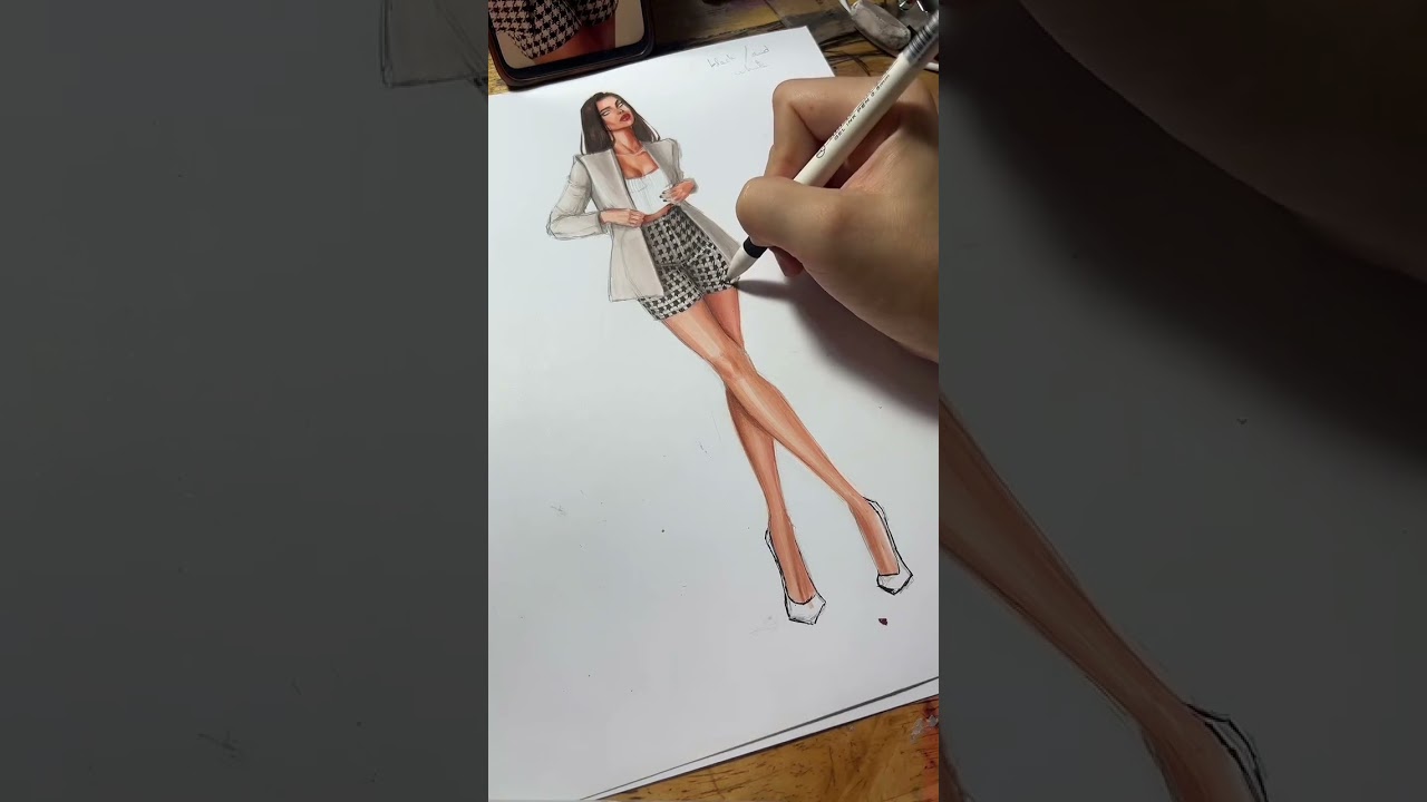 check print short& blazer #check print #shortdrawingideas #blazer #indowesterndresses