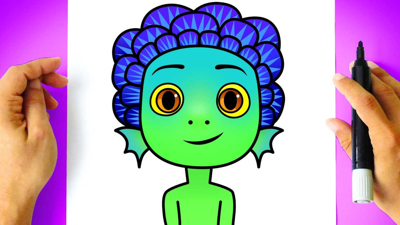 Como DESENHAR LUCA MENINO PEIXE - Como DIBUJAR a LUCA MONSTRUO MARINO - How to DRAW LUCA SEA MONSTER