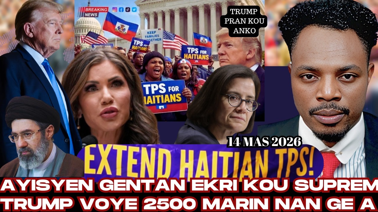 GWO NOUVEL SOU TPS AK AYISYEN ICE TE ARETE KI MOURI,AVOKA TRUMP YO PAKA KENBE ANKO,2500 SOLDA.......