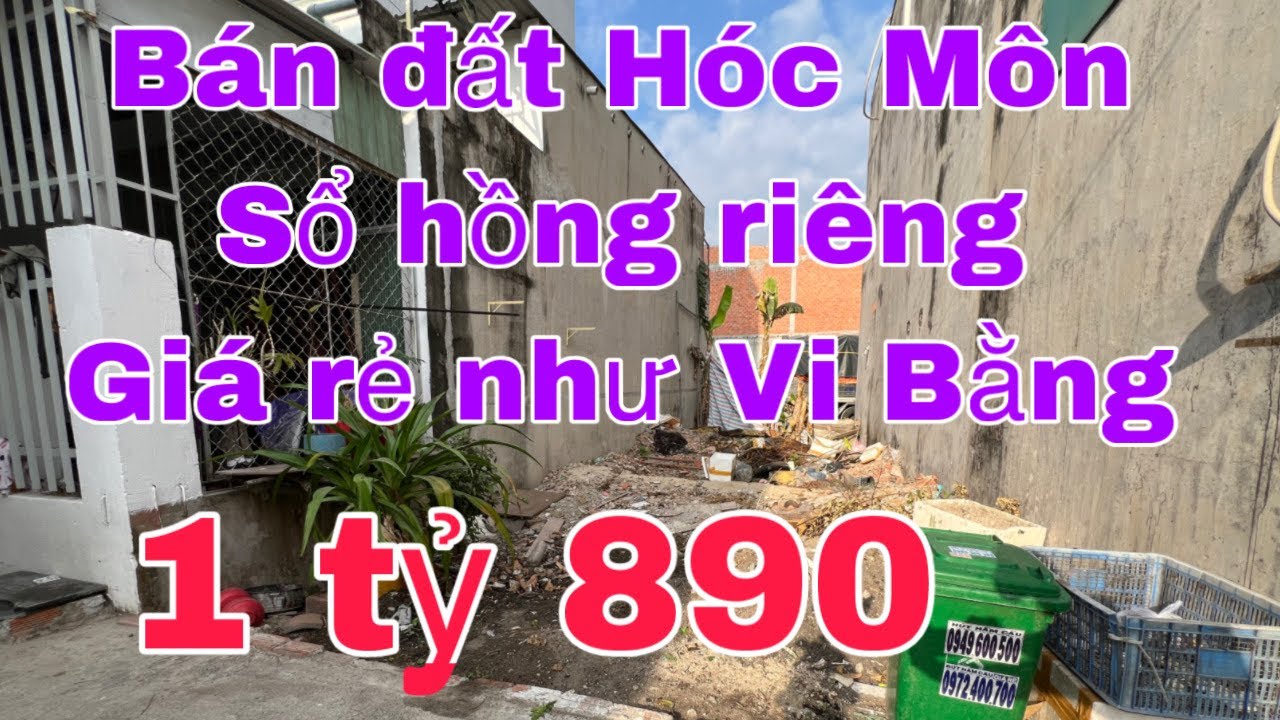 Bán đất Hóc Môn sổ hồng riêng giá rẻ như vi bằng 