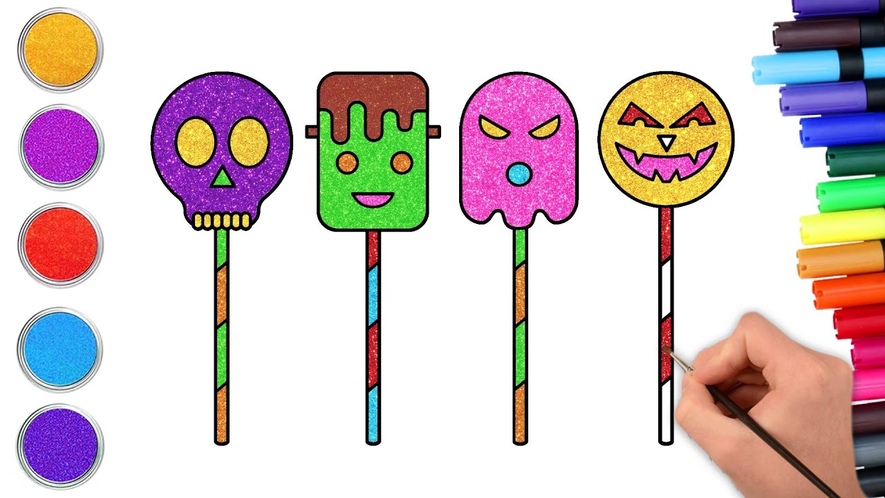 Aprenda a desenhar | Saborosos doces de Halloween 🍭 | Chiki art Brazil