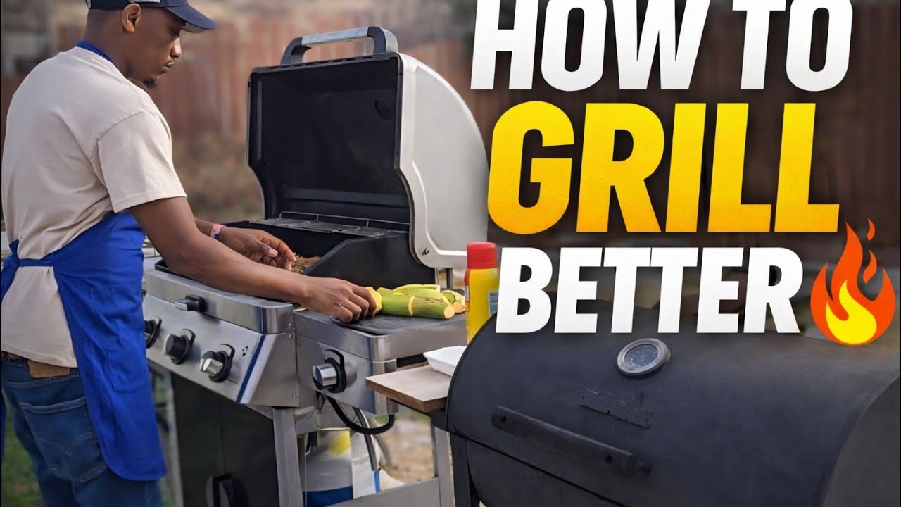 Grilling Juicy Pork Ribs & Sweet Plantains on an Outdoor BBQ