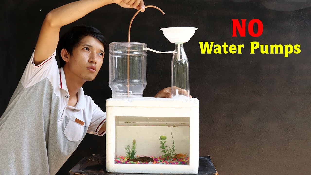 Building an Awesome Aquarium with Automatic Fountain (No water pumps)
