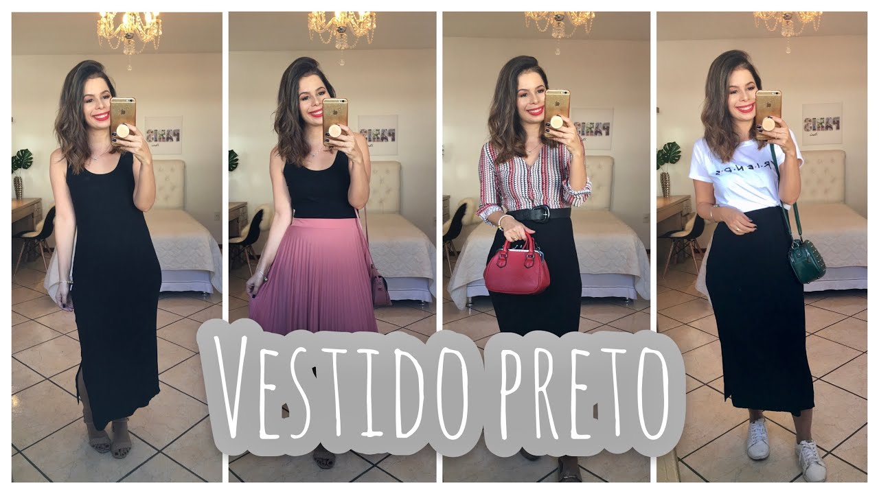 #1PEÇA7LOOKS - COMO USAR VESTIDO PRETO