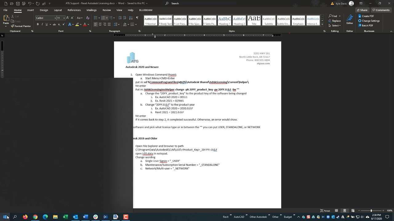 Change or Reset Autodesk Licensing