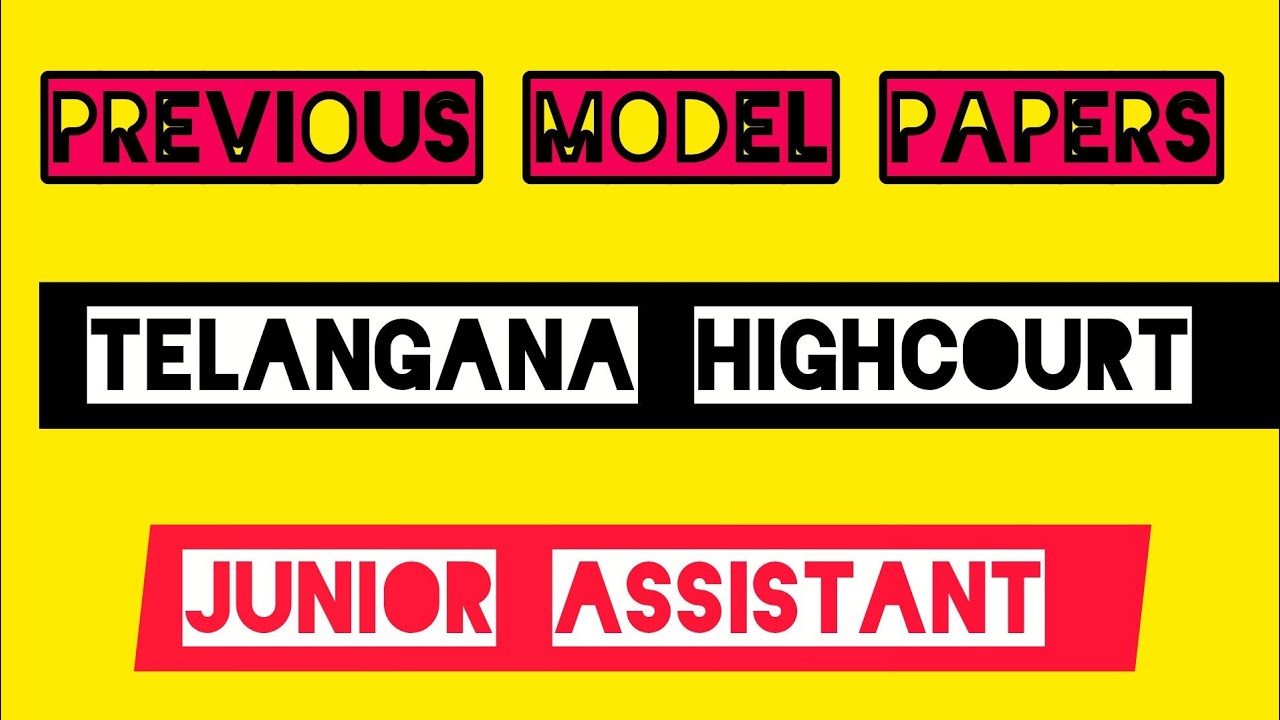 Telangana Highcourt Previous Model Papers.. Junior Assistant Previous Paper..👆👆👆