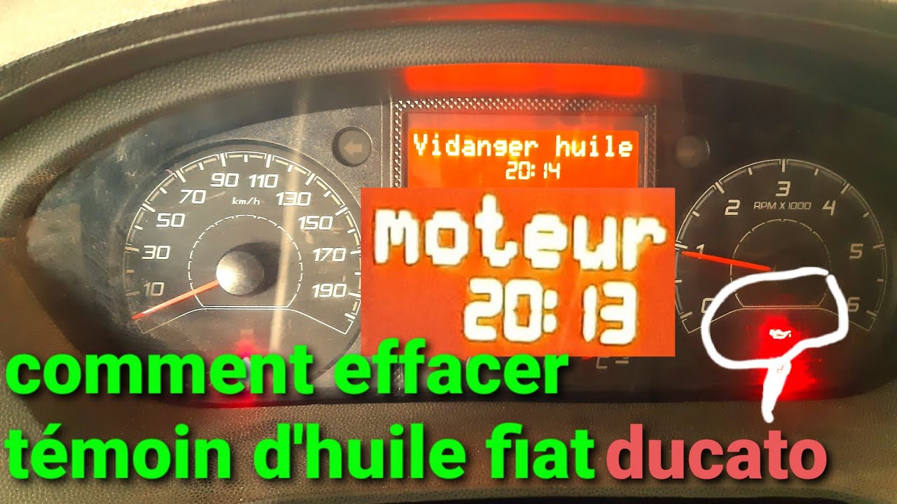 reset service light fiat ducato /comment faire la remise à zéro/ comment effacer le témoin d'huile