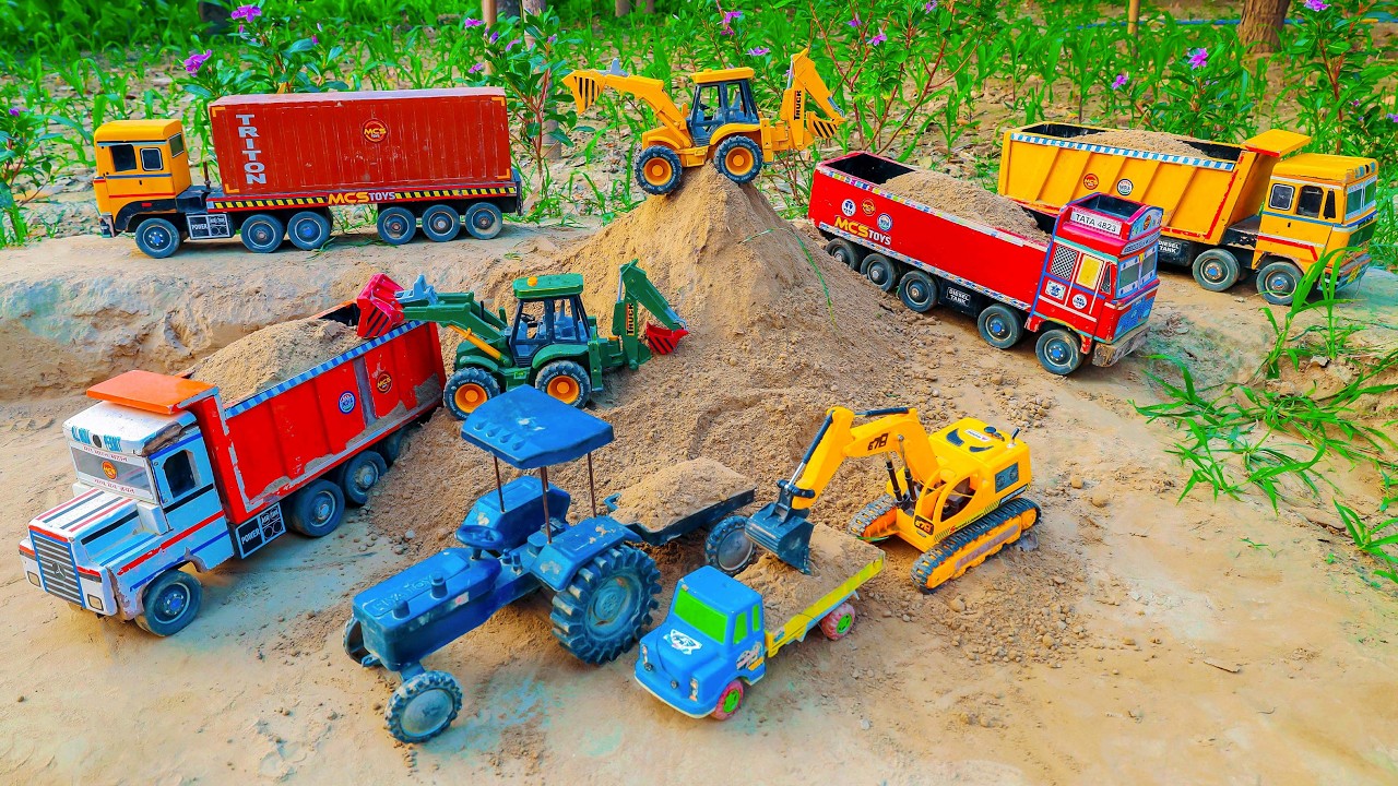 Jcb Video | JCB 5CX Fully Loading Sand Tata Tipper Truck Dumper | Sonalika Tractor| Jcb Ki Khudai