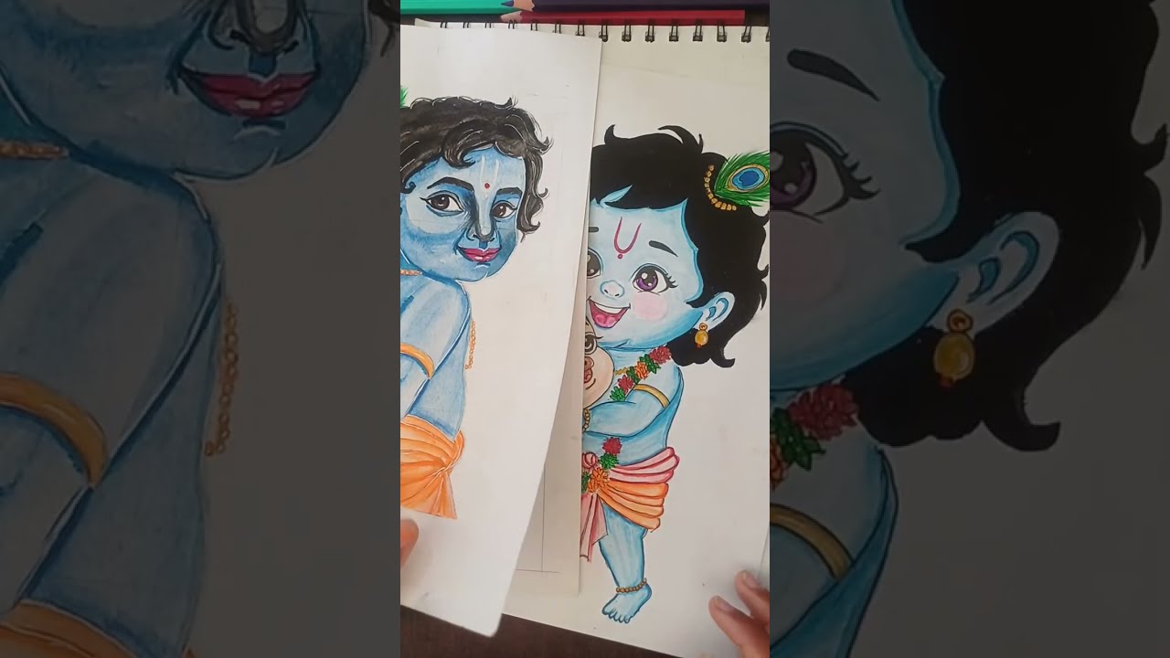 Krishna Ji Colourful Drawing Show 🎨 | Live Art Session | Indian Devotional Art