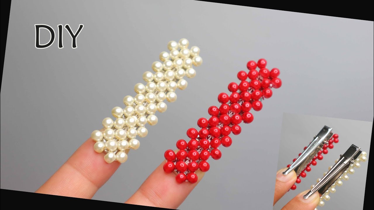Tutorial Jepit Rambut KOREA Handmade mutiara 4 mm | Cara membuat | How to make pearl hair clip