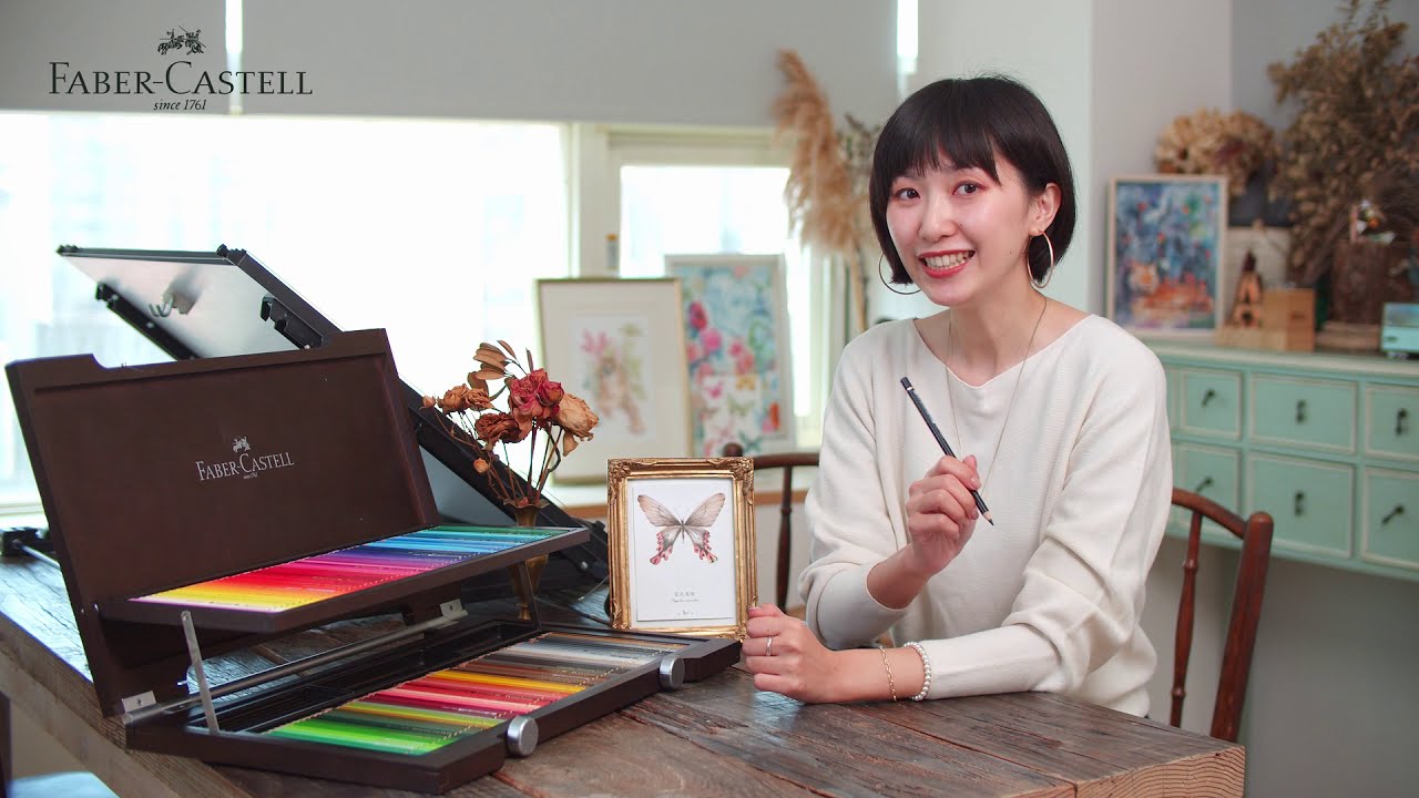 班鳩老師xFaber Castell 色鉛筆教學 第二堂課-寬尾鳳蝶