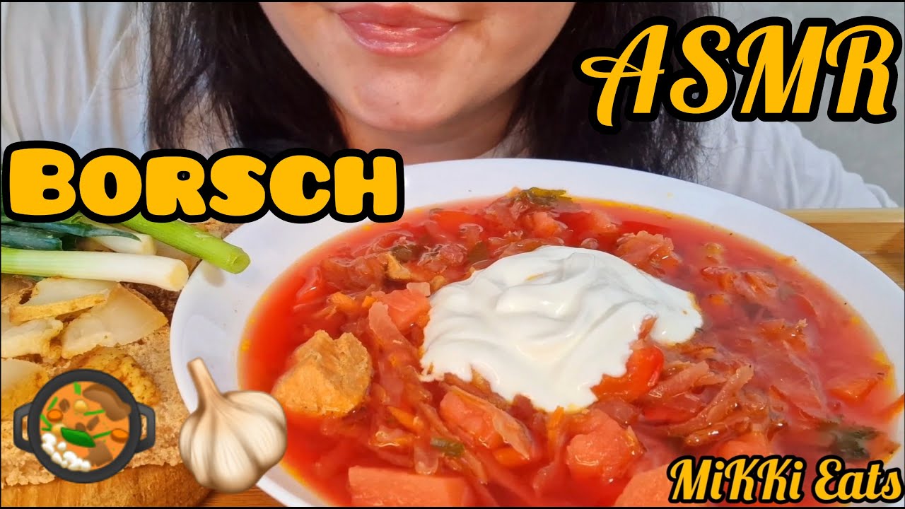 Borsch ASMR *Mukbang* No Talking (Ukrainian food) #asmr