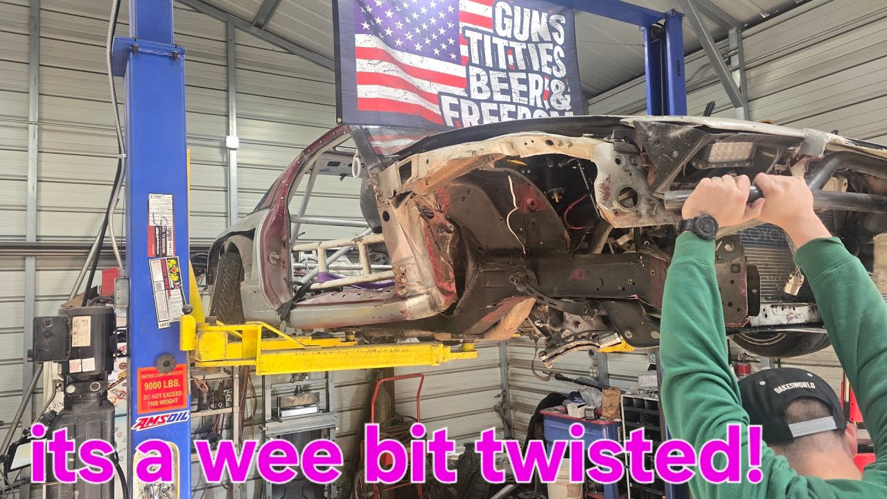 Tearing down the crashed 240sx