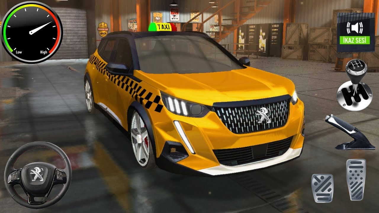 Direksiyonlu Peugeout Taksi Yolcu Taşıma Araba Oyunu #2 - Taxi Sim - Android GamePlay