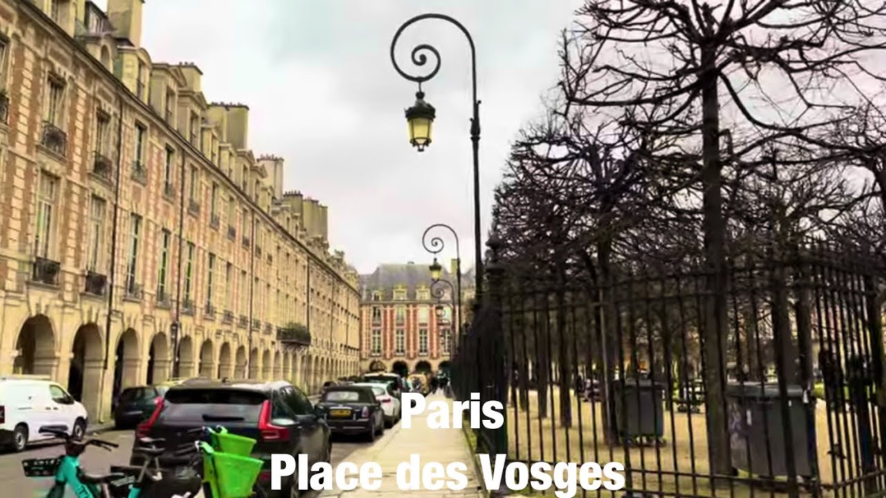 Paris city walks   Place des Vosges   Paris,France 4K