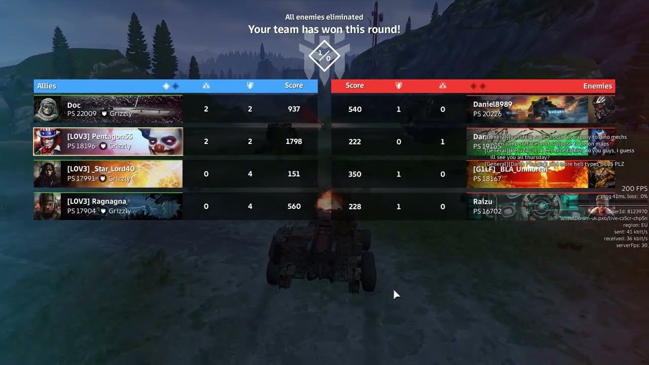 Crossout CW L0V3 vs G1LF