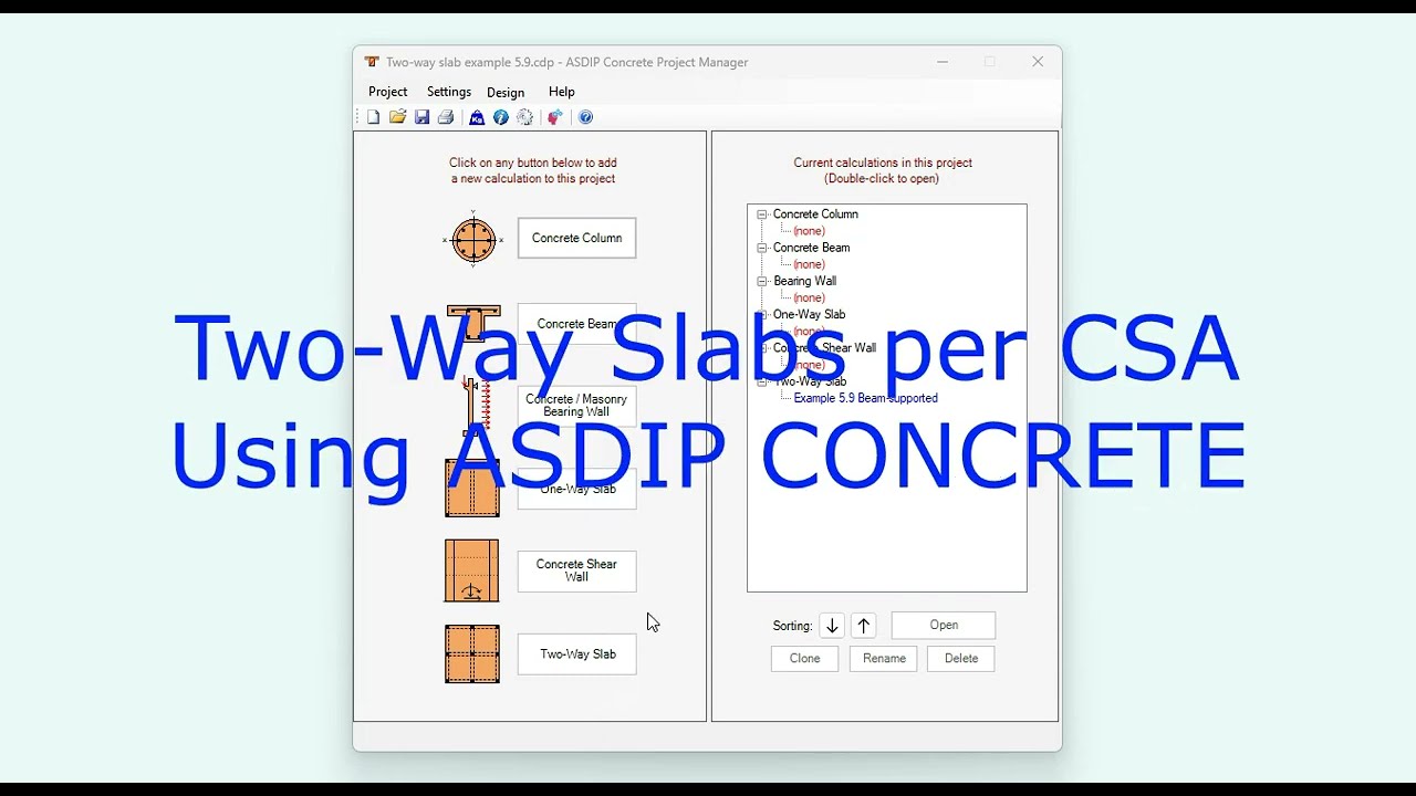 Two-Way Slab per CSA Using ASDIP CONCRETE
