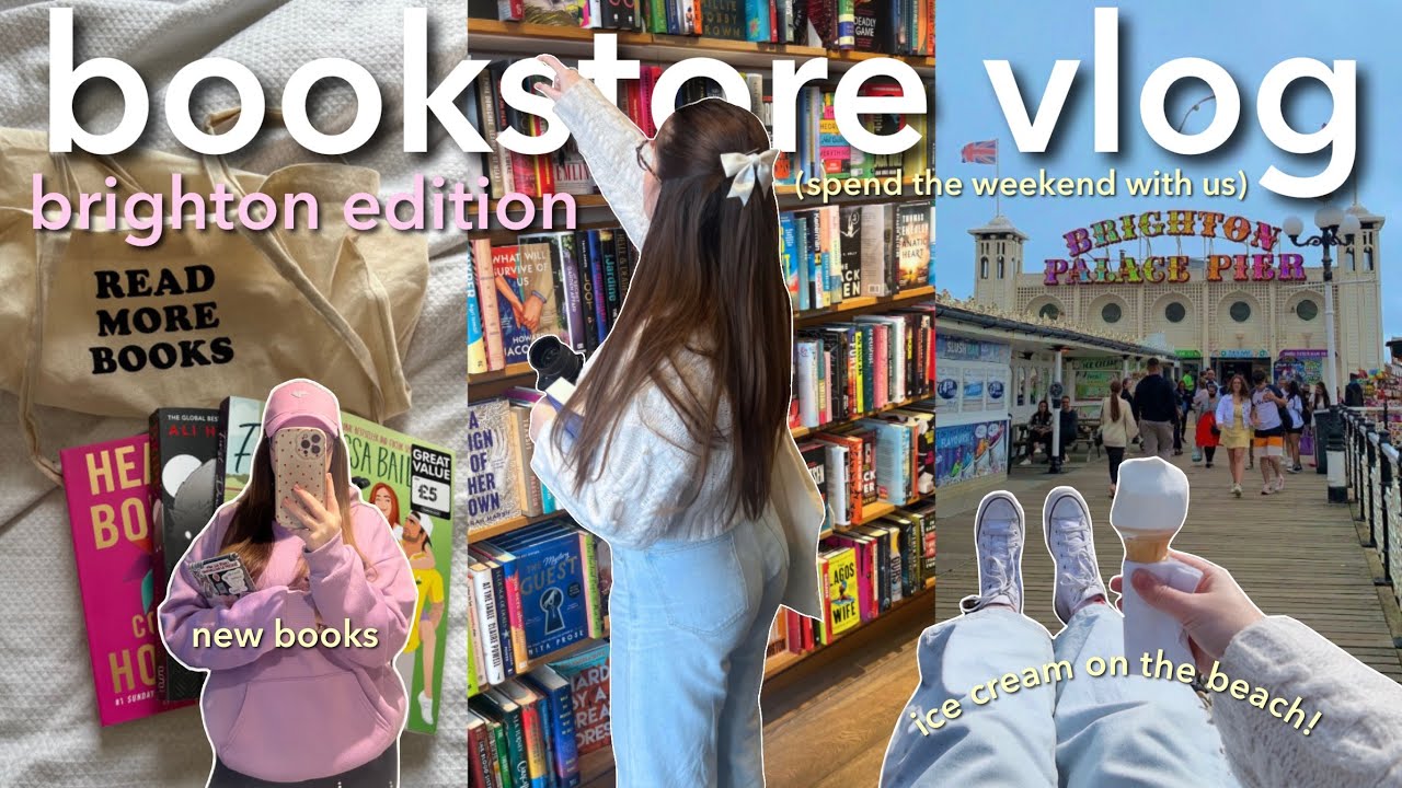bookstore vlog 📖🎀 come book shopping with me in BRIGHTON 🌊 | Ella Rose Reads