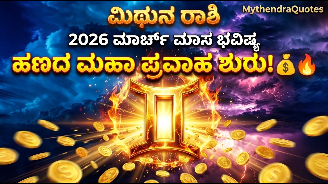ಮಿಥುನ ರಾಶಿ 2026 ಮಾರ್ಚ್ ಮಾಸ ಭವಿಷ್ಯ | Gemini Prediction Astrology Kannada  | MythendraQuotes