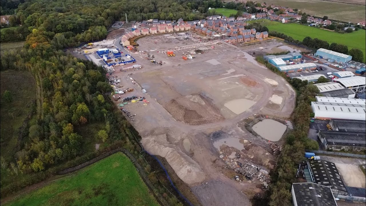 💧Flooded Building site 🌧 rainwater floods wet roads flood planes #4k #drone #fl #camera #subscribe