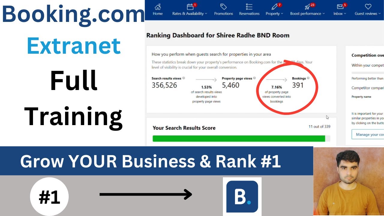Booking.com extranet Full Training | how to use extranet booking com | Booking.com Partner