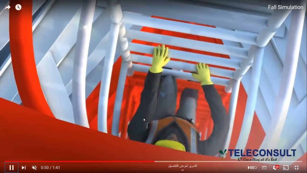 Rigger  Safety Tools Simulation Video for clamping Tower تسلق الابراج والمخاطر التى تواجه الفنى