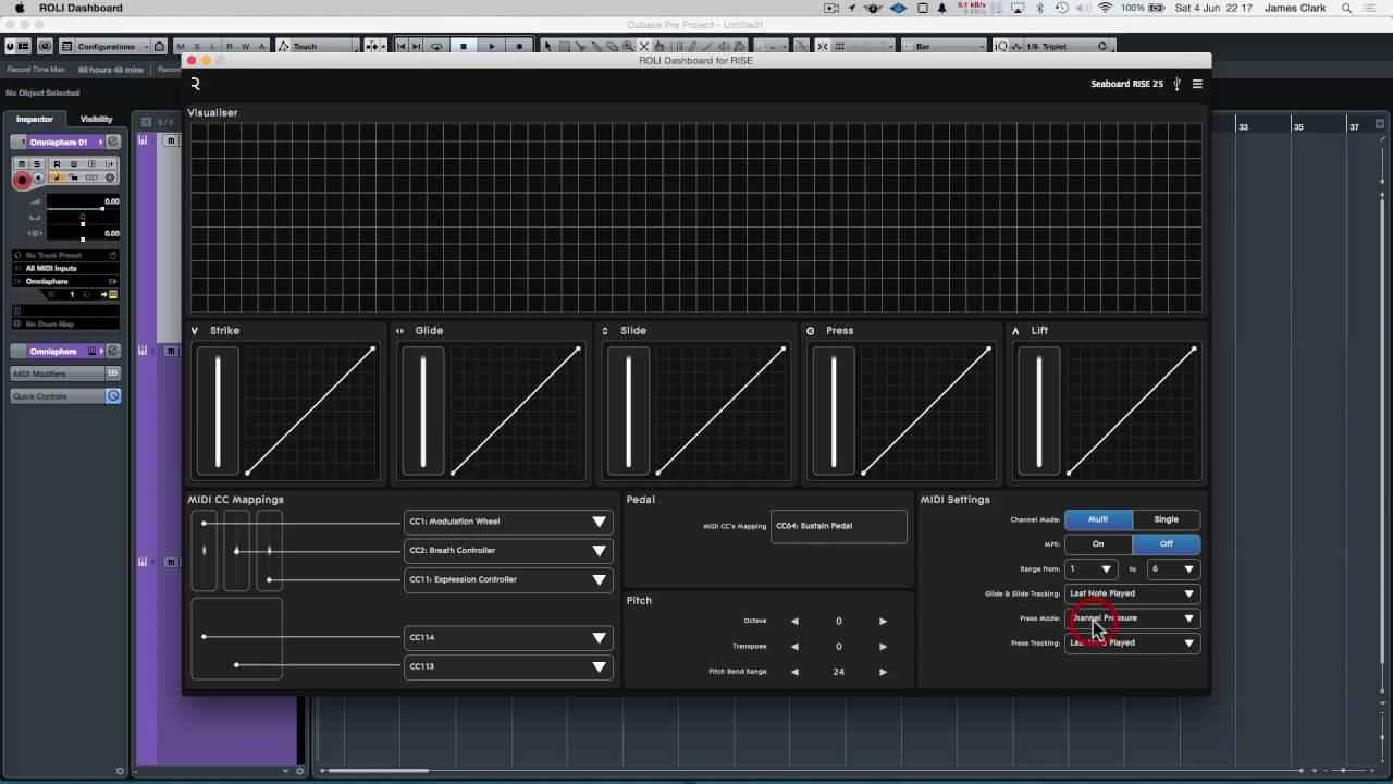 Setting up Omnisphere to work with Seaboard RISE 25 keyboard