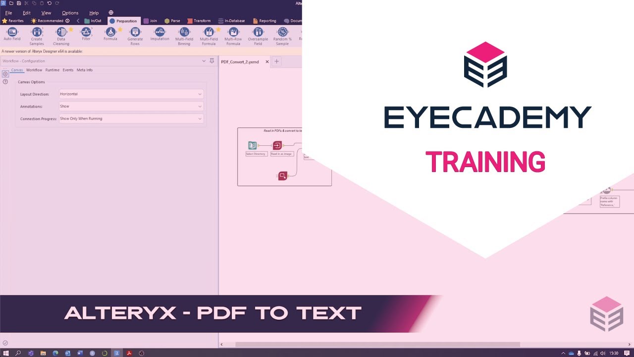 Alteryx PDF To Text - Eyecademy Data Training