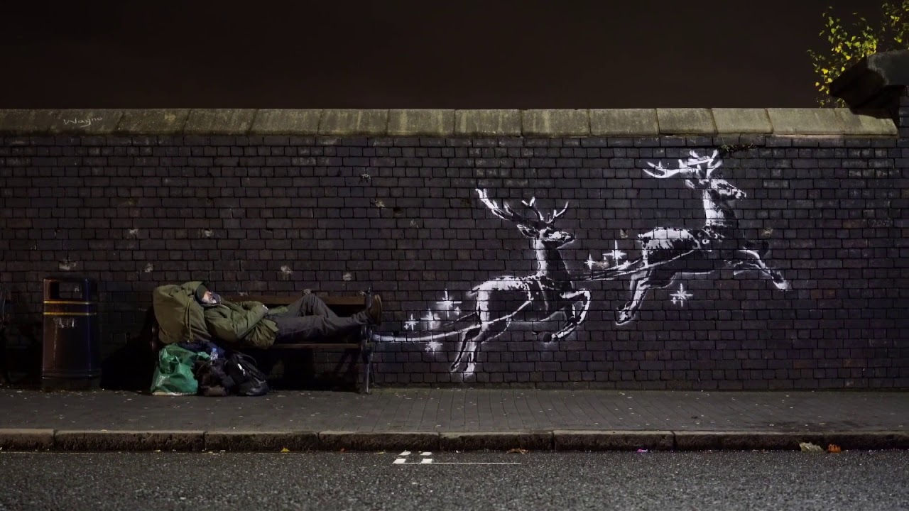 Banksy - Bench Birmingham (December 9, 2019)