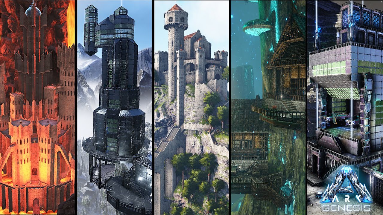 ARK Timelapse - An Epic Base for Each 5 Genesis Biomes