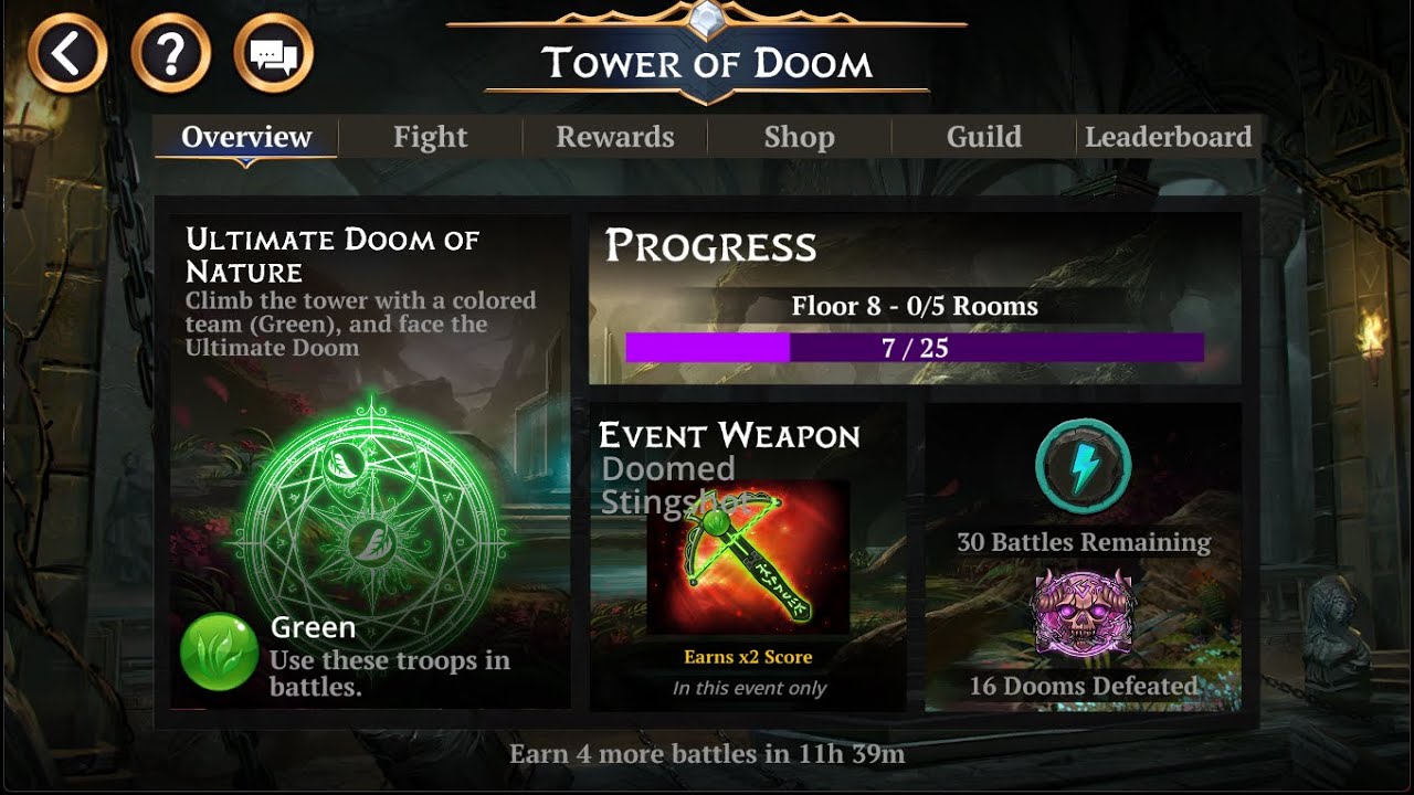 Gems of War Tower of Doom / Evento Semanal Tower of Doom 25/09/22