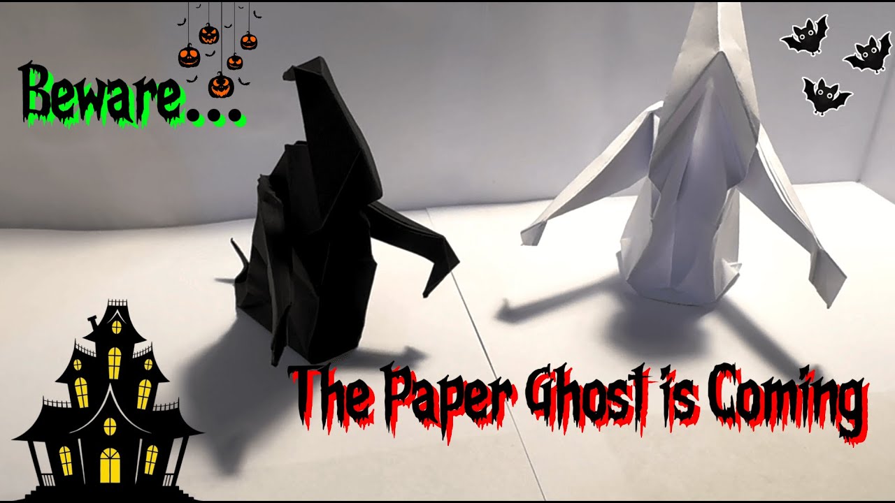 Make a Black Paper Ghost for Halloween | Papercraft Secrets  #HalloweenDIY #PaperGhost