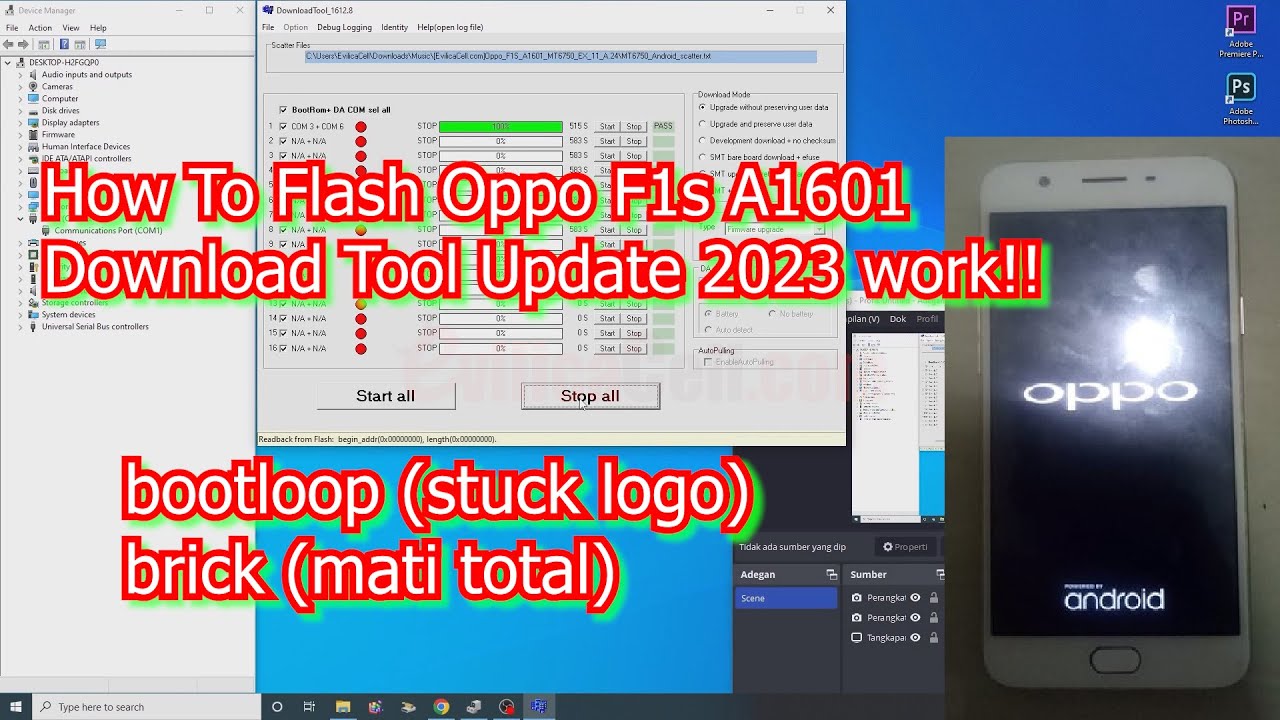 Tutorial Flash Oppo F1s A1601 via DownloadTool Work