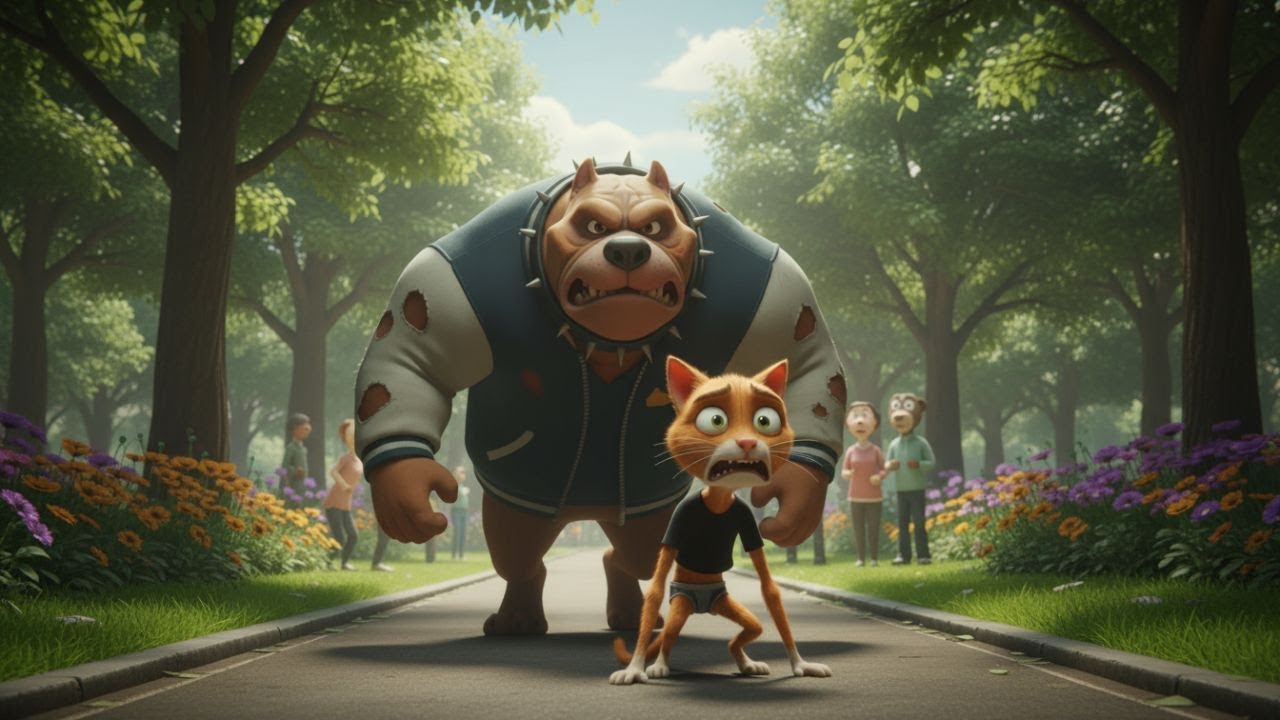 After the Humiliation, Orange Skinny Cat Teaches the Big Bully Dog a Lesson in Kindness