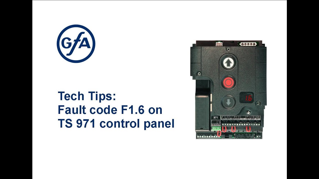 Tech Tips: Fault code F1.6 on TS 971 control panel